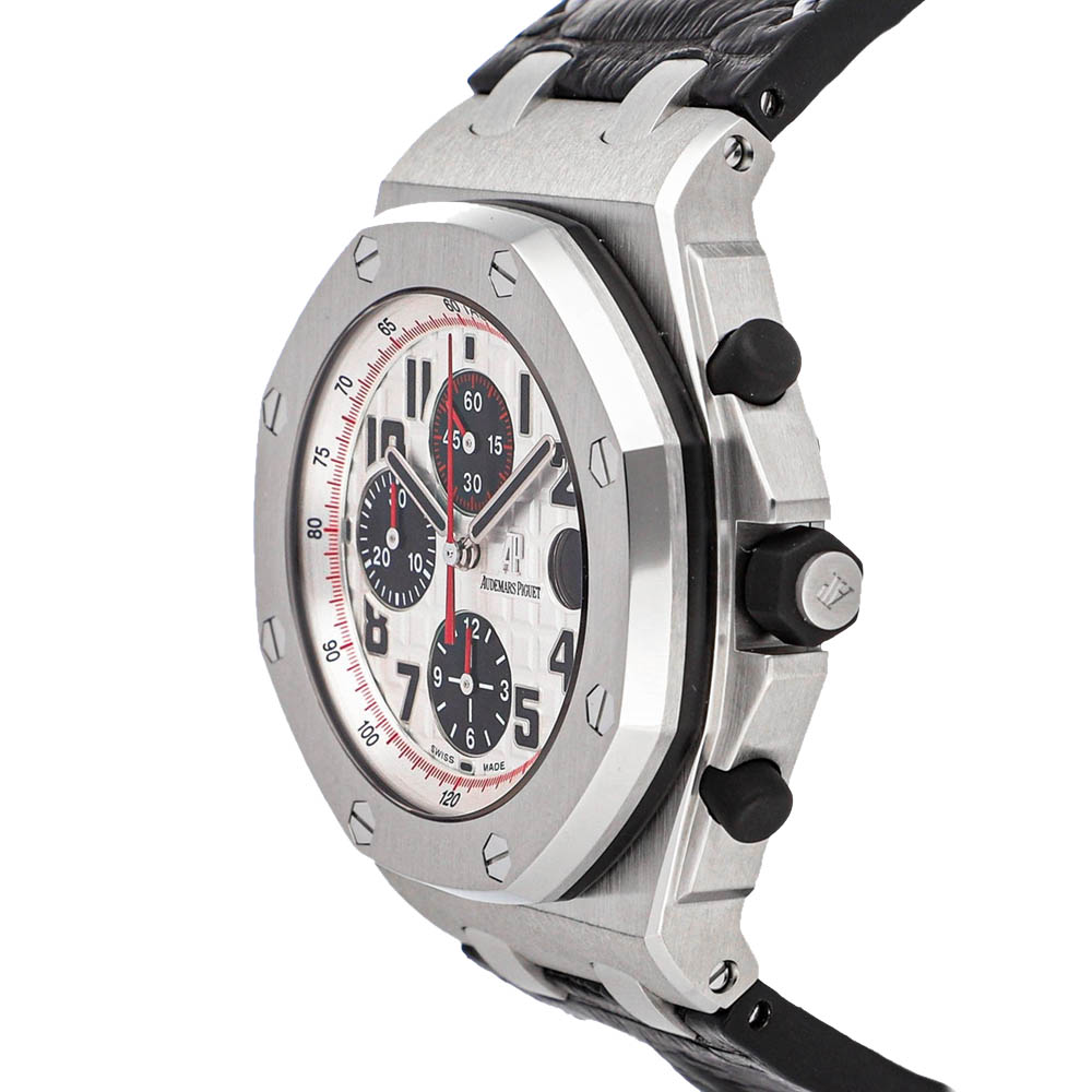 

Audemars Piguet Silver/Black Stainless Steel Royal Oak Offshore Chronograph