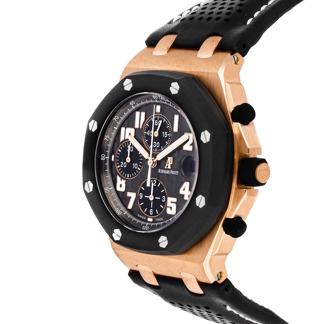 

Audemars Piguet Black 18K Rose Gold Royal Oak Offshore Chronograph 26178OK.OO.D002CA.01 Men's Wristwatch 42 MM