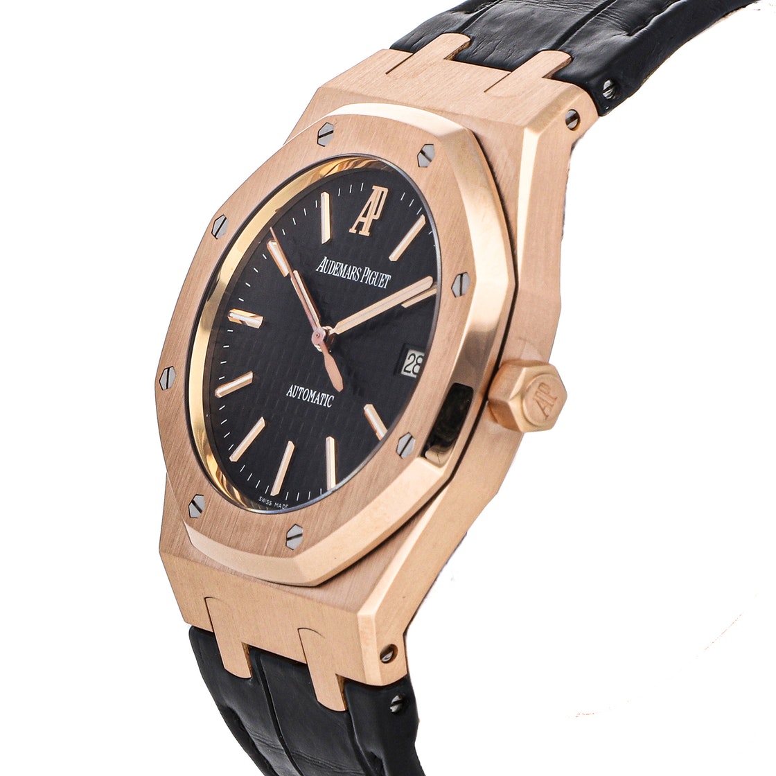 

Audemars Piguet Black 18K Rose Gold Royal Oak 15300OR.OO.D002CR.01 Men's Wristwatch 39 MM