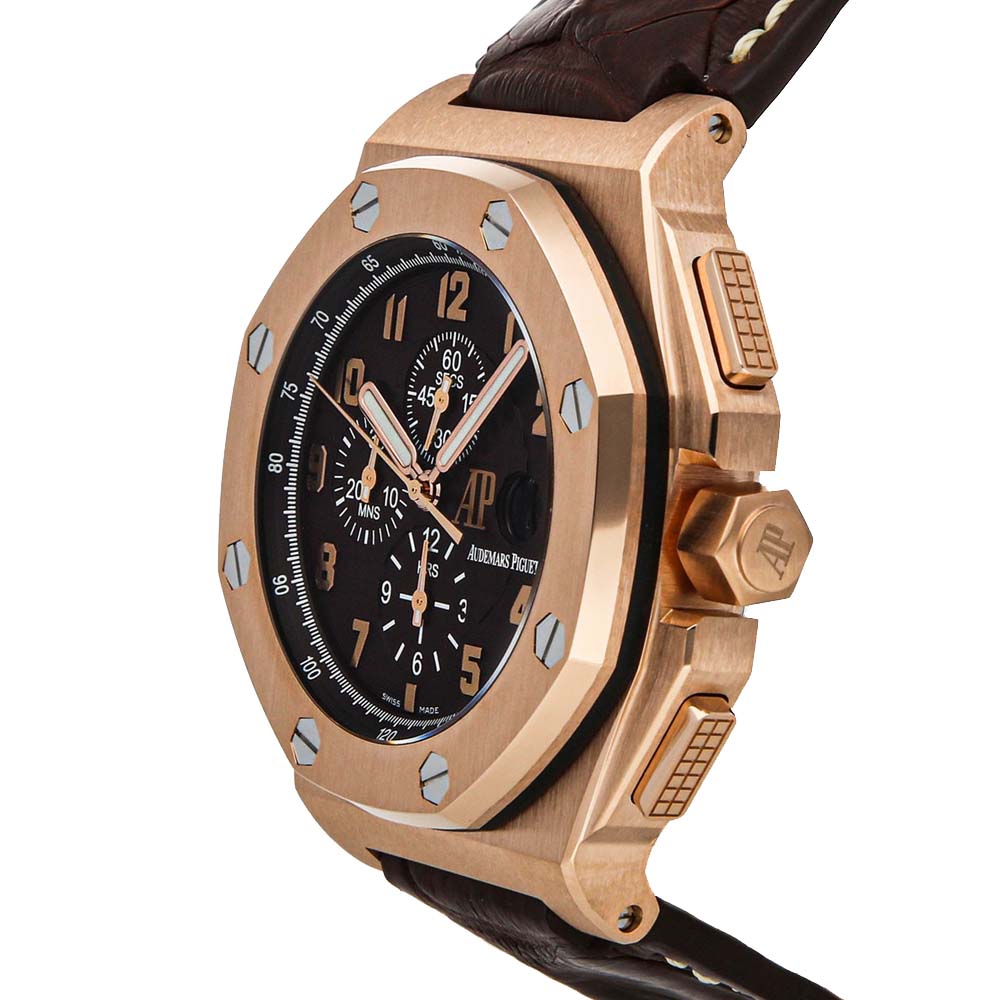 

Audemars Piguet Brown 18K Rose Gold Royal Oak Offshore Arnold's All Stars Governor's Edition 26159OR.OO.A801CR.01 Men's Wristwatch 48 MM