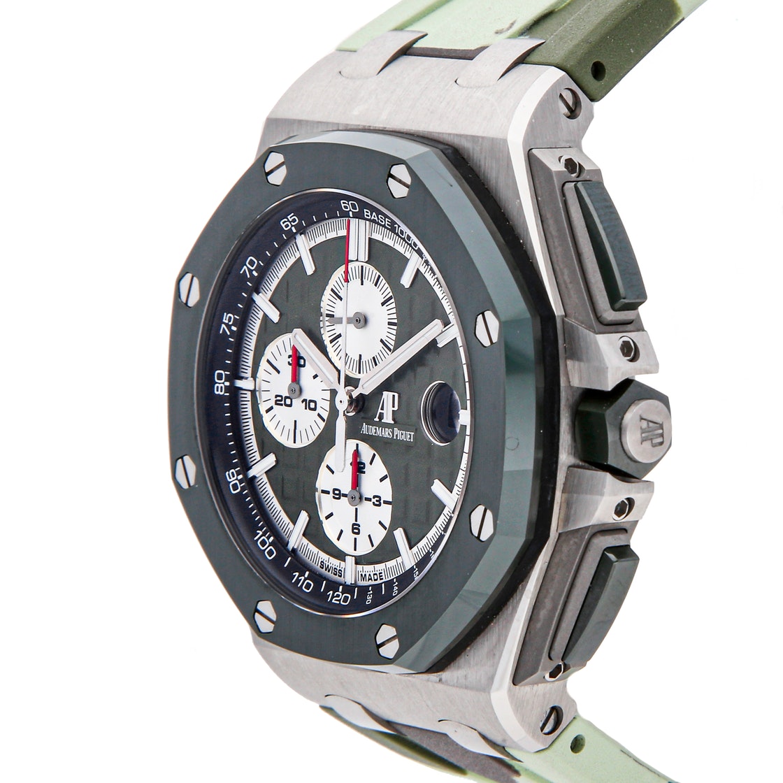 

Audemars Piguet Green Stainless Steel Royal Oak Offshore Chronograph Limited Edition 26400SO.OO.A055CA.01 Men's Wristwatch 44 MM