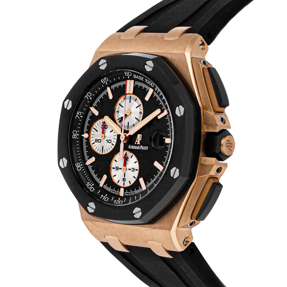 

Audemars Piguet Black 18K Rose Gold Royal Oak Offshore Chronograph 26400RO.OO.A002CA.01 Men's Wristwatch 44 MM