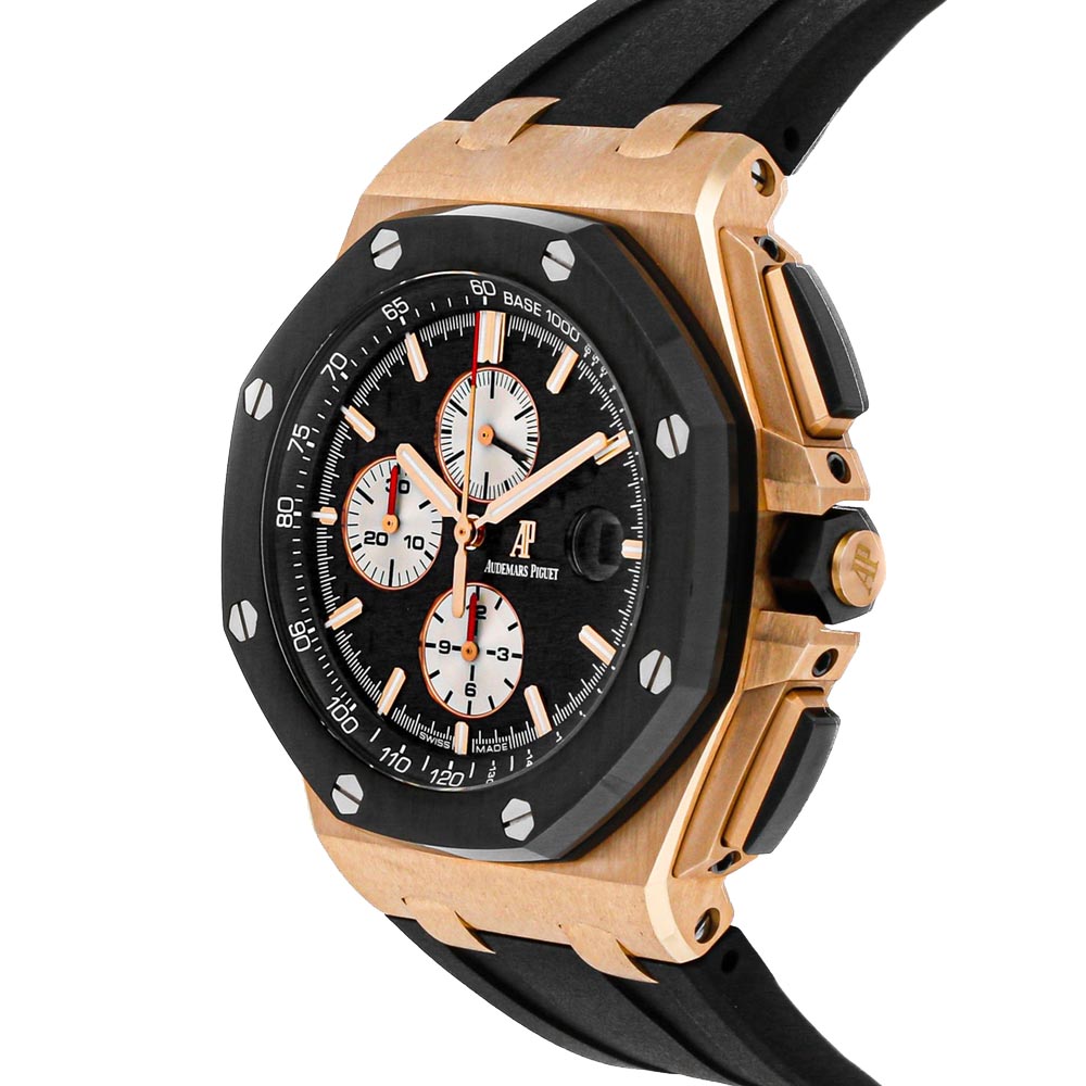 

Audemars Piguet Black 18k Rose Gold Royal Oak Offshore 26401RO.OO.A002CA.01 Men's Wristwatch 44 MM