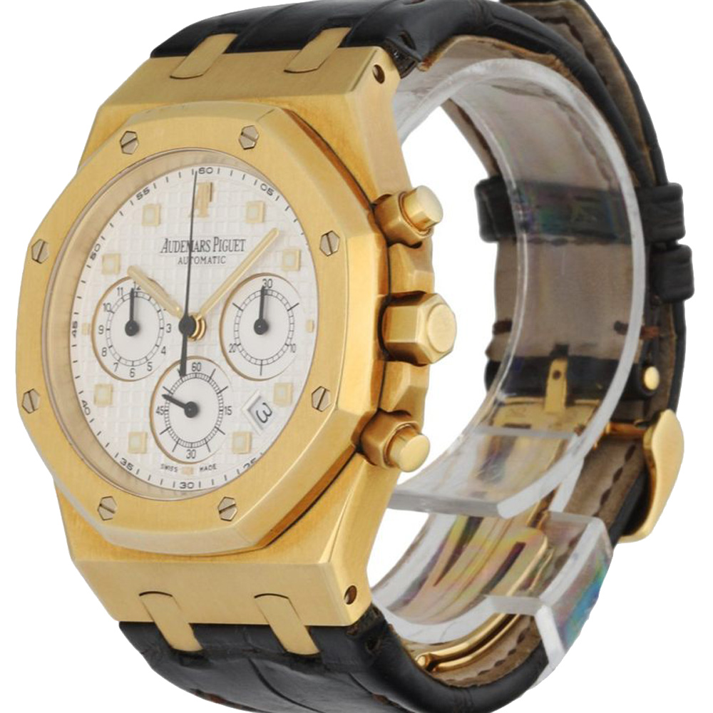 

Audemars Piguet Silver 18K Yellow Gold Royal Oak 26022BA Chronograph Men's Wristwatch 39 MM