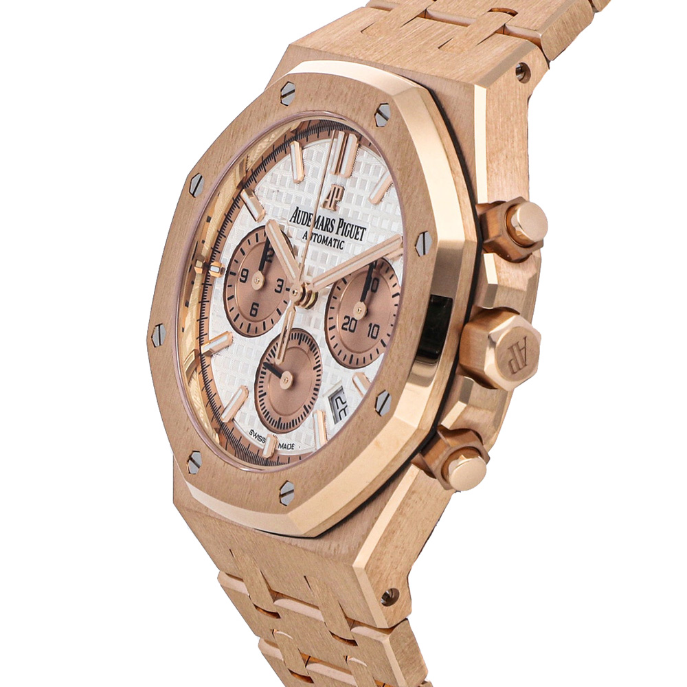 

Audemars Piguet Silver 18K Rose Gold Royal Oak Chronograph 26315OR.OO.1256OR.01 Men's Wristwatch 38 MM