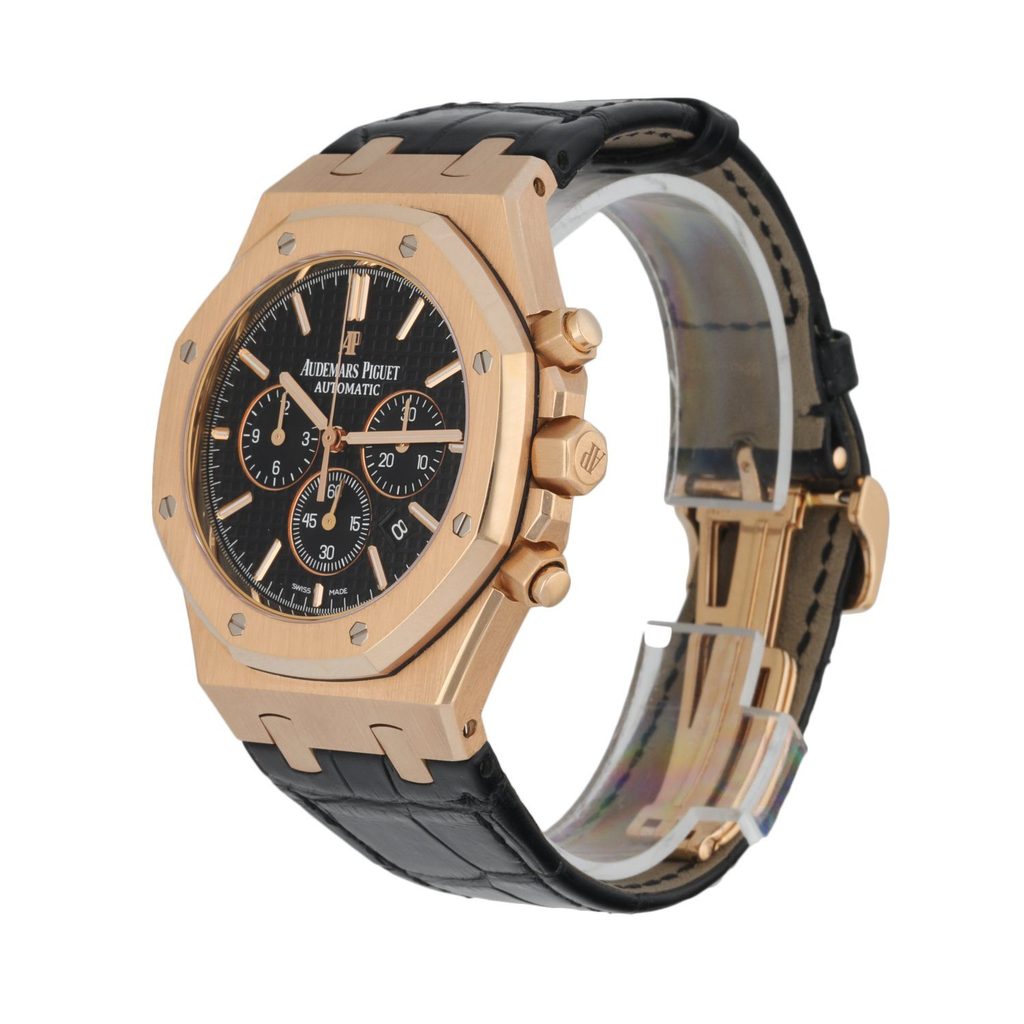 

Audemars Piguet Black 18K Rose Gold Royal Oak 26320OR Chronograph Men's Wristwatch 41 MM