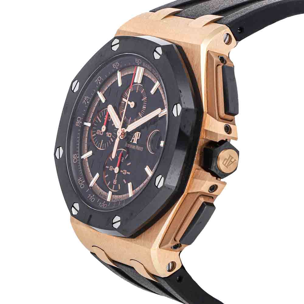 

Audemars Piguet Black Rose Gold Royal Oak Offshore Chronograph 26401RO.OO.A002CA.02 Men's Wristwatch 44 MM