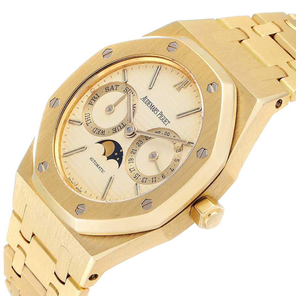 

Audemars Piguet Champagne 18K Yellow Gold Royal Oak Day Date Moonphase 25594 Men's Wristwatch 36 MM