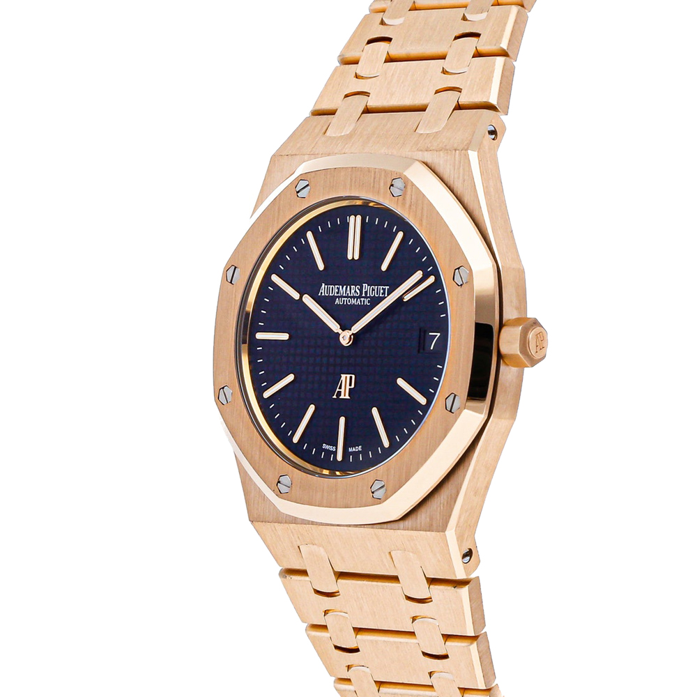 

Audemars Piguet Blue 18K Rose Gold Royal Oak 15202OR.OO.1240OR.01 Men's Wristwatch 39 MM