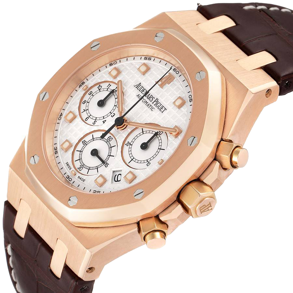 

Audemars Piguet Silver 18K Rose Gold Royal Oak 26022OR Men's Wristwatch 39 MM