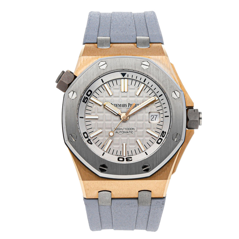 

Audemars Piguet Grey 18K Rose Gold And Stainless Steel Royal Oak Offshore Diver Limited Edition 15711OI.OO.A006CA.01 Men's Wristwatch 42 MM