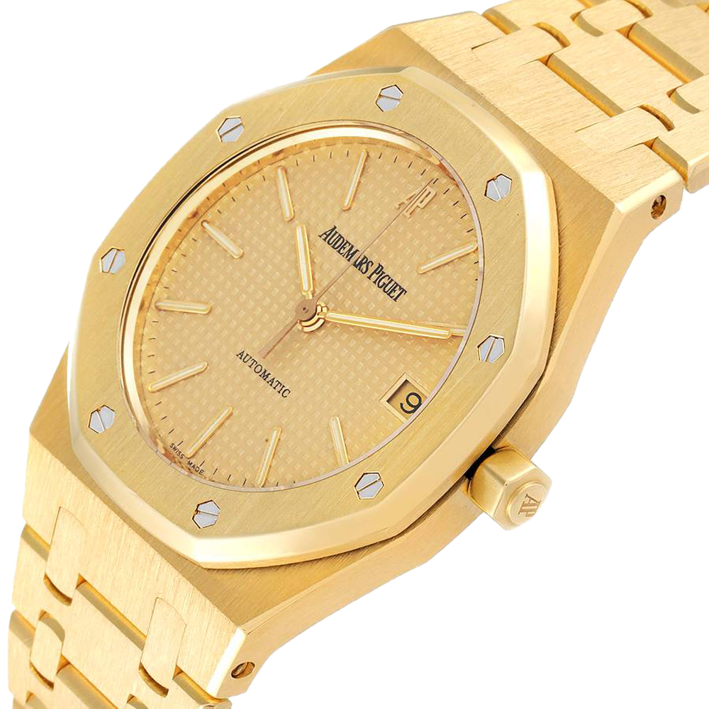 

Audemars Piguet Champagne 18K Yellow Gold Royal Oak 14790BA Men's Wristwatch 37 MM