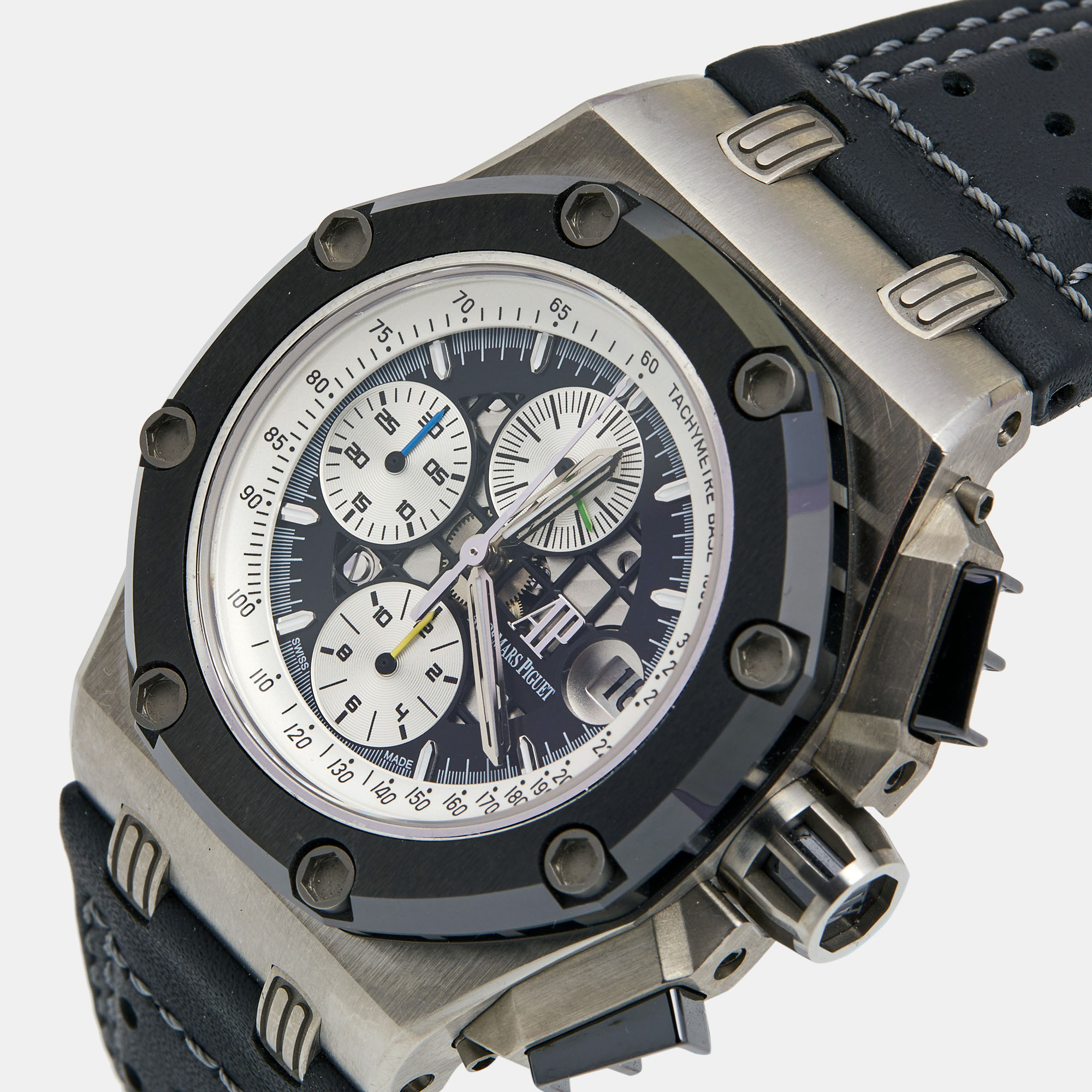 

Audemars Piguet Black Ceramic Titanium Leather Royal Oak OffShore Rubens Barrichello II Limited Edition