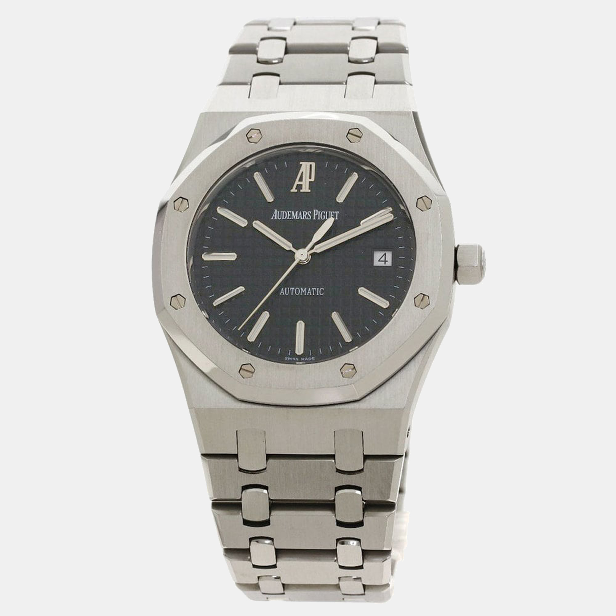 Pre-owned Audemars Piguet Grey Stainless Steel Royal Oak 15300st.00.1220.st Men's Wristwatch 39 Mm