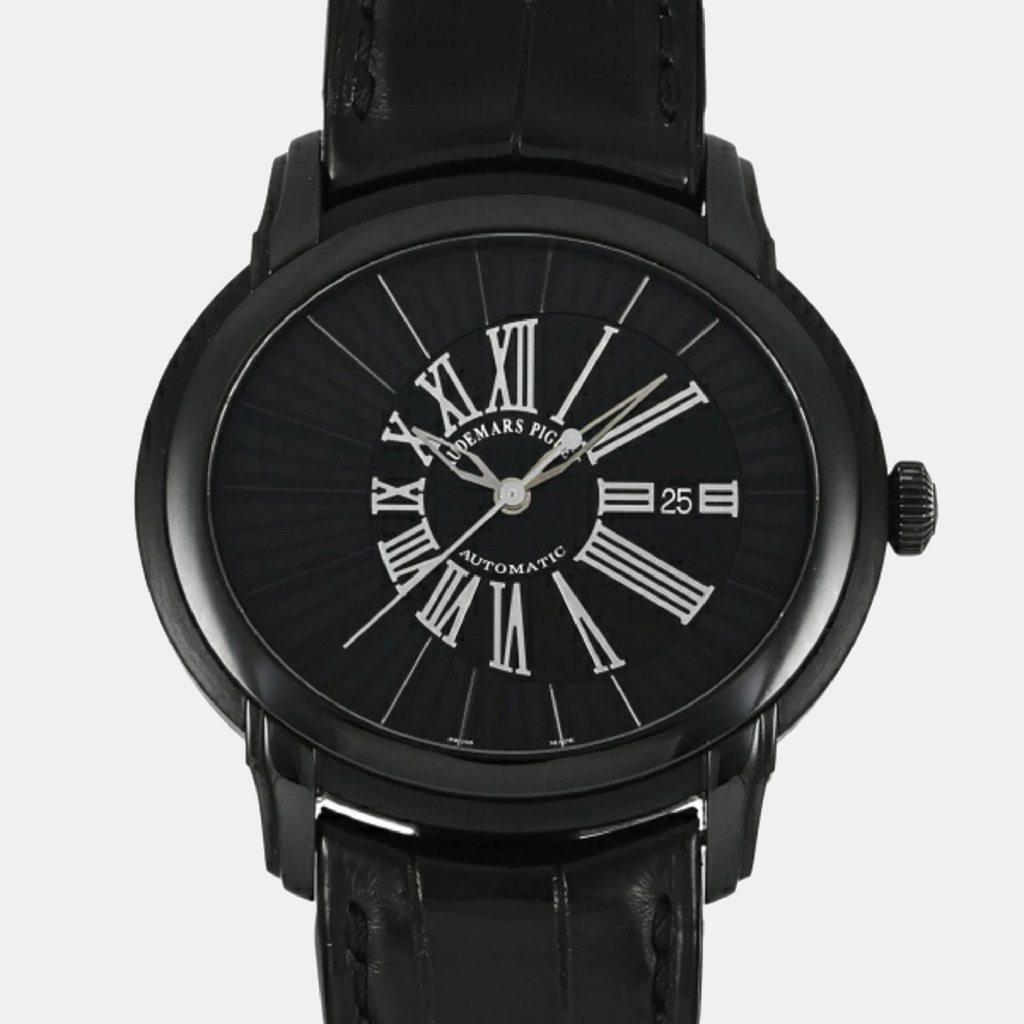 Pre-owned Audemars Piguet Black Stainless Steel Millenary 15161sn.oo.d002cr.01 Automatic Men's Wristwatch 47 Mm