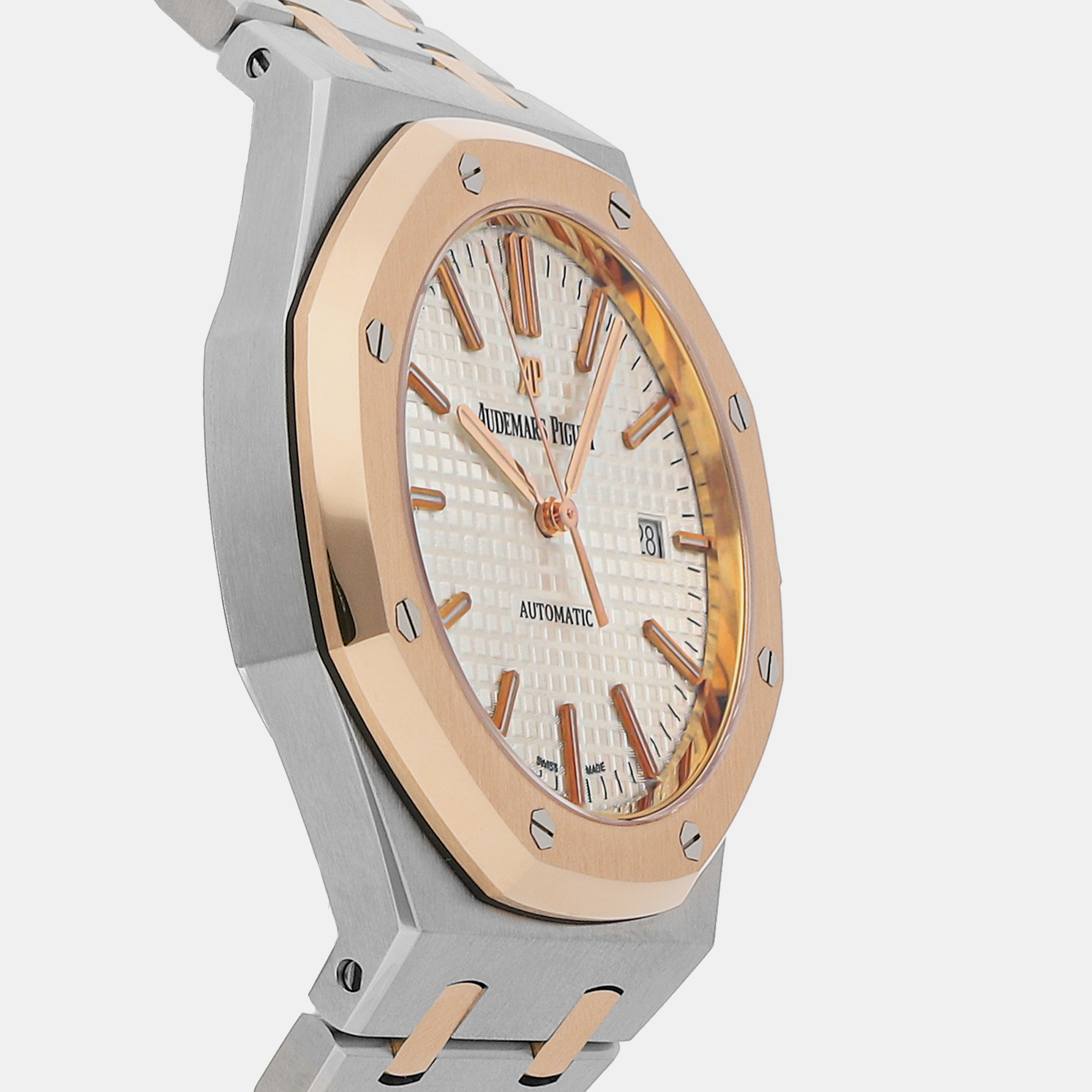 

Audemars Piguet Silver 18k Rose Gold And Stainless Steel Royal Oak 15400SR.OO.1220SR.01 Automatic Men's Wristwatch 41 mm