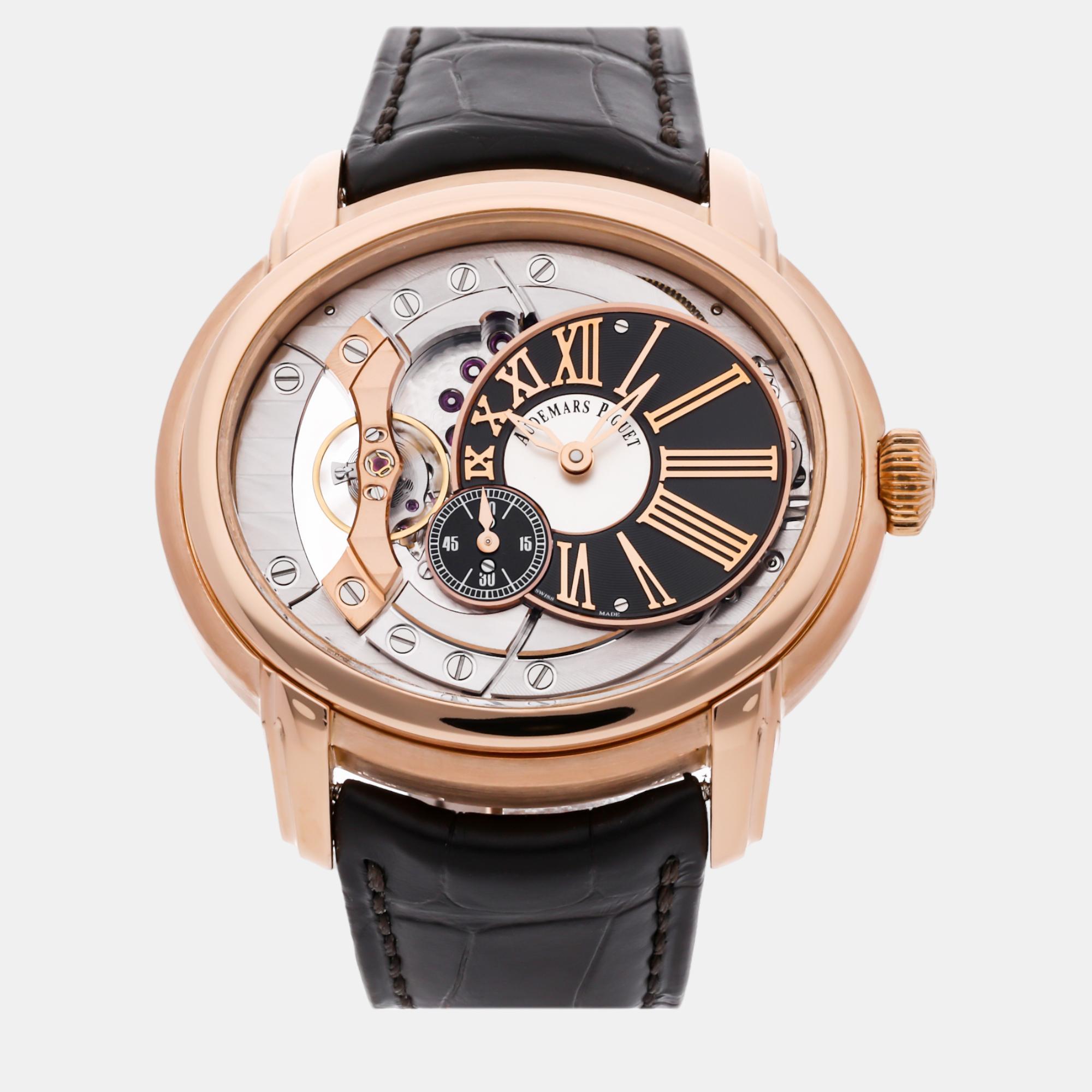 

Audemars Piguet Grey 18k Rose Gold Millenary 15350OR.OO.D093CR.01 Automatic Men's Wristwatch 47 mm