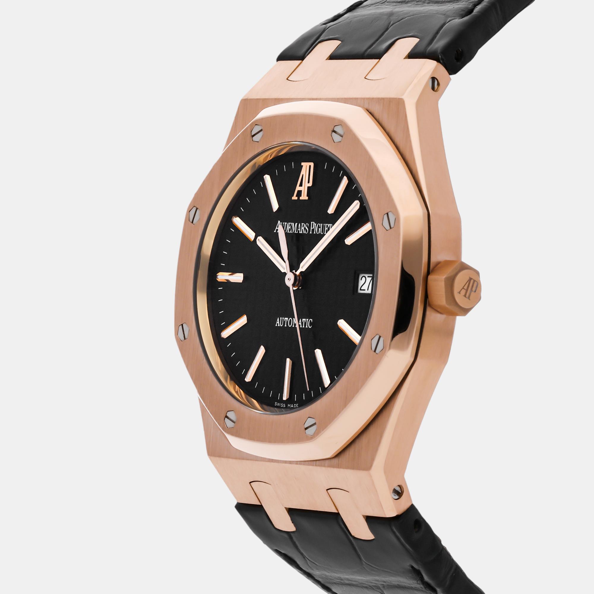 

Audemars Piguet Black 18k Rose Gold Royal Oak 15300OR.OO.D002CR.01 Automatic Men's Wristwatch 39 mm