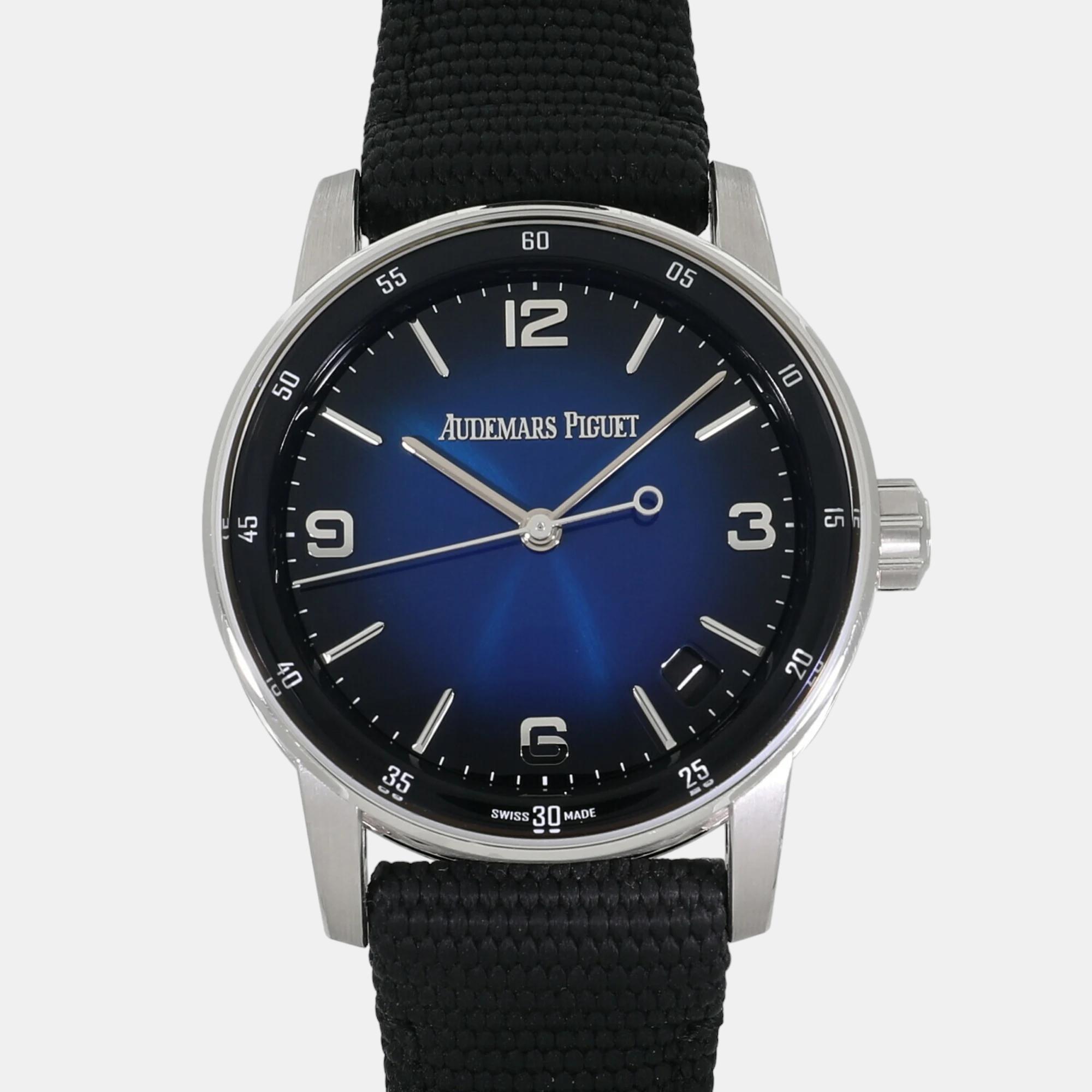 Pre-owned Audemars Piguet Blue 18k White Gold Code 15210bc.oo.a002kb.01 Automatic Men's Wristwatch 41 Mm