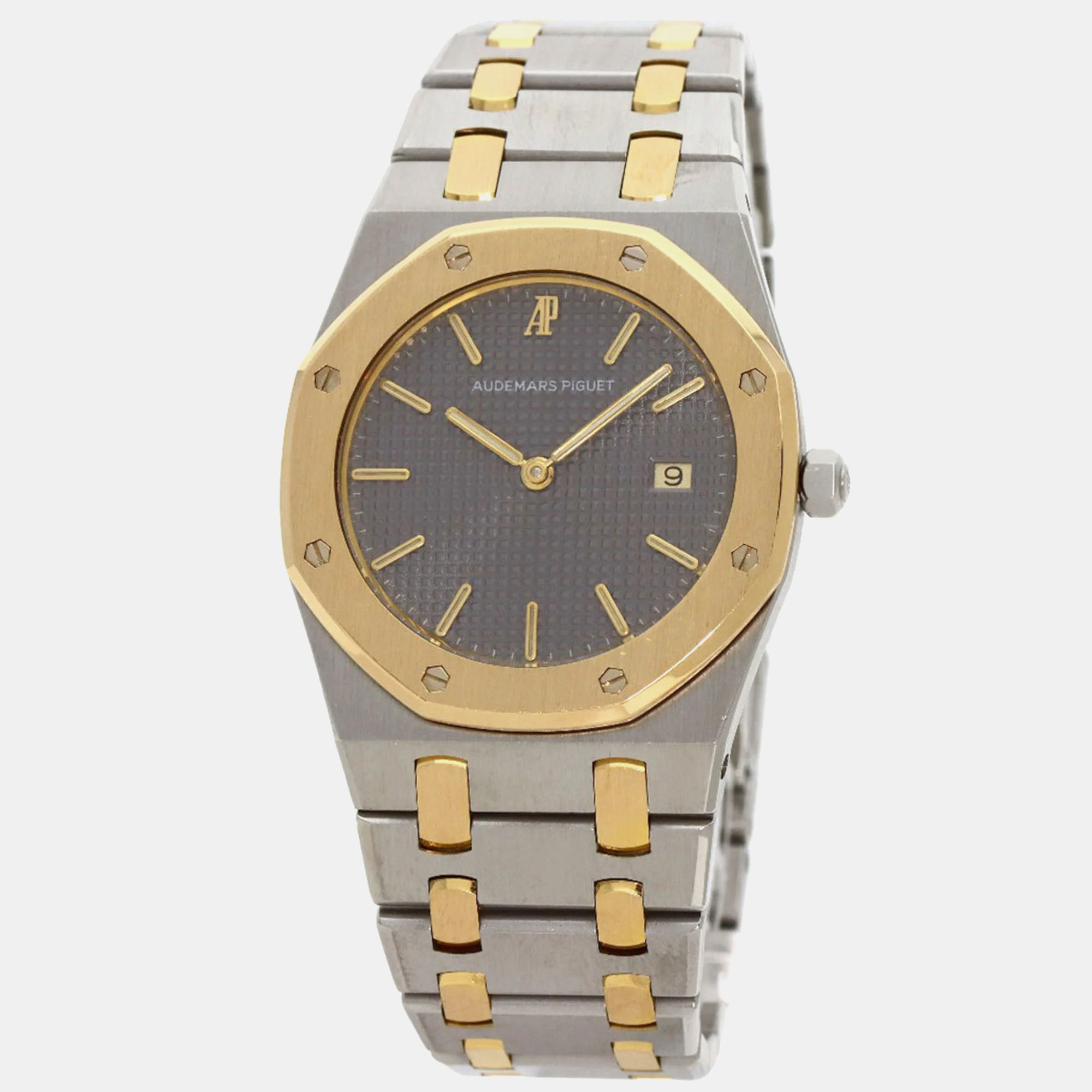 

Audemars Piguet Grey 18k Yellow Gold Stainless Steel Royal Oak 56175 Quartz Men's Wristwatch 33 mm
