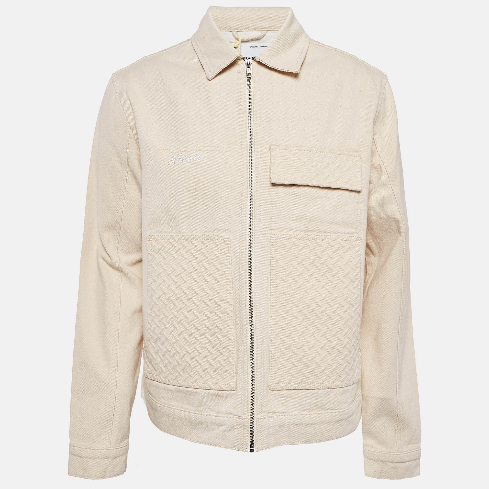 

Axel Arigato Pale Beige Grate Embossed Cotton Twill Jacket M