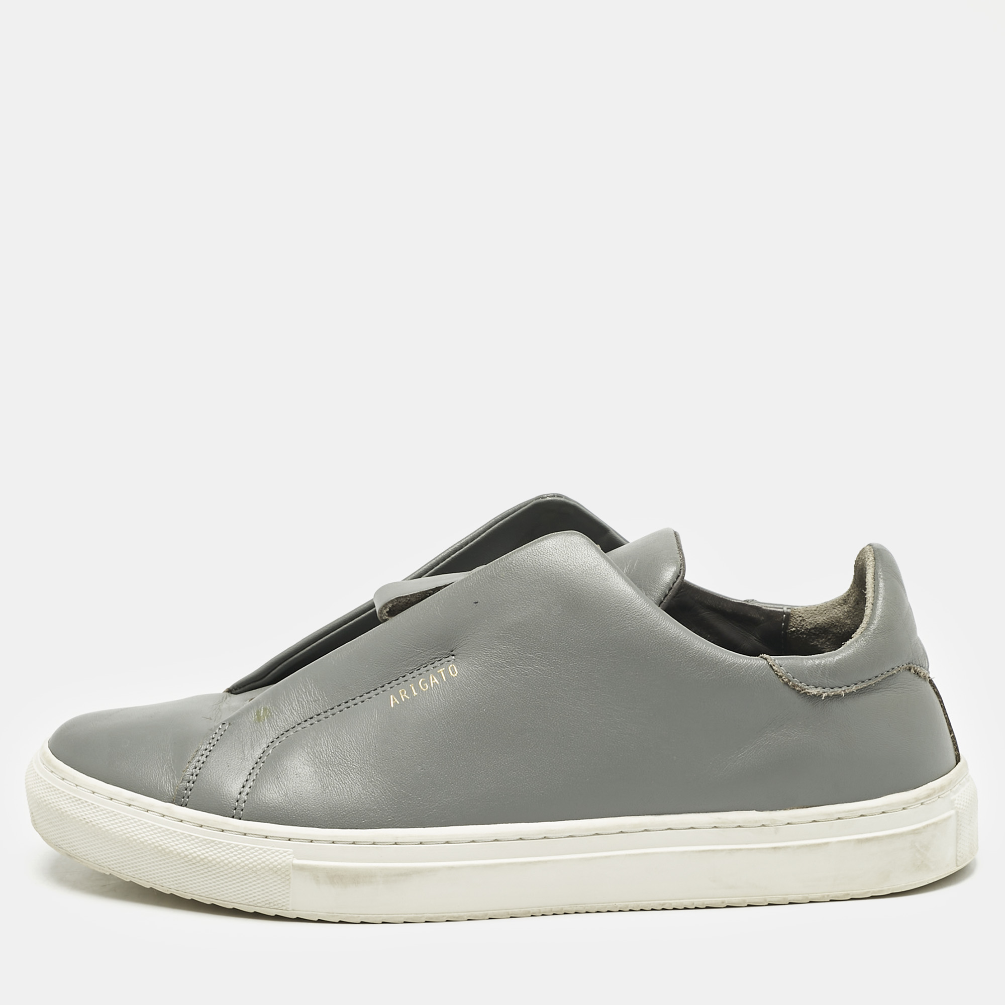 

Axel Arigato Grey Leather Clean 90 Low Top Sneakers Size