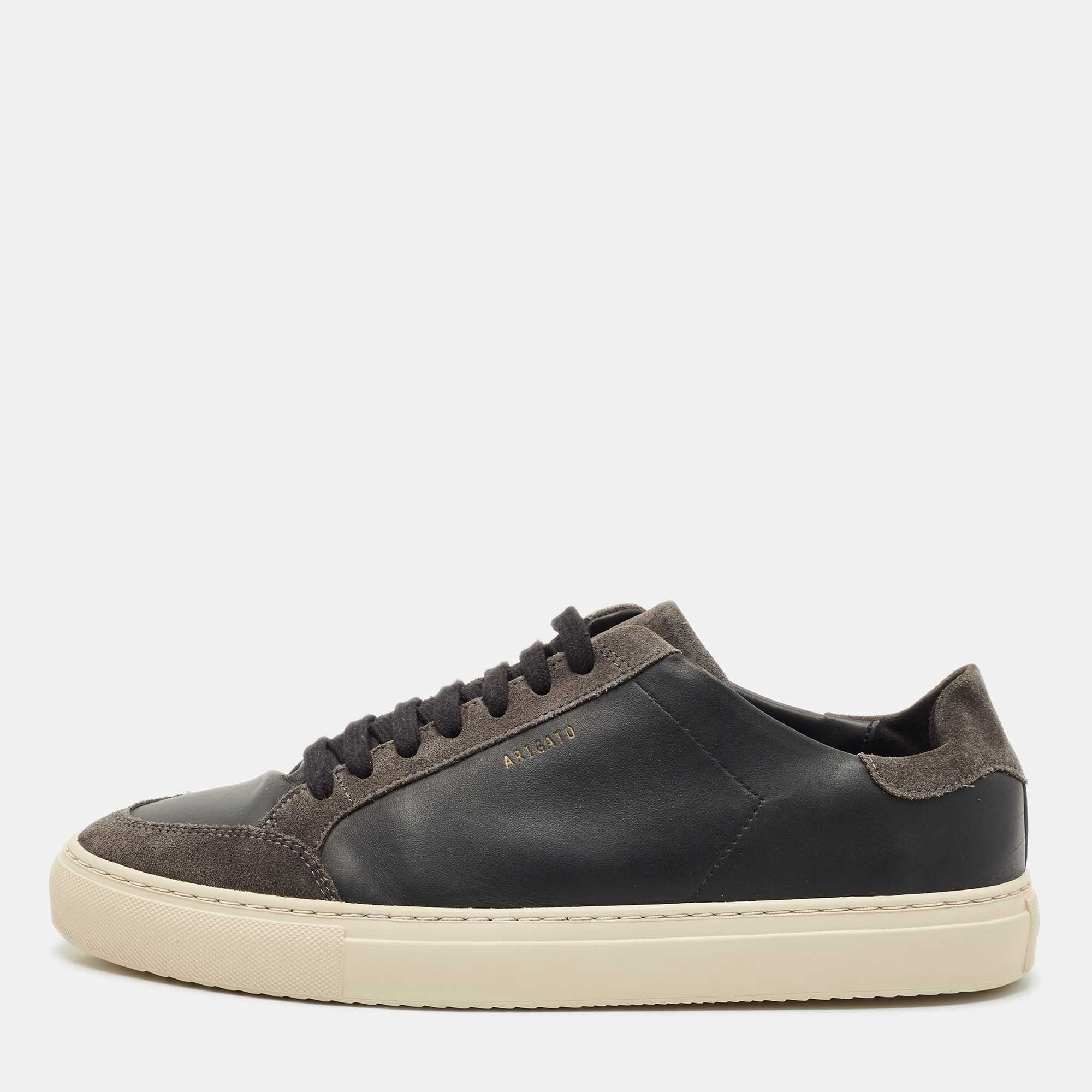 

Axel Arigato Black Leather and Suede Clean 90 Low Top Sneakers Size