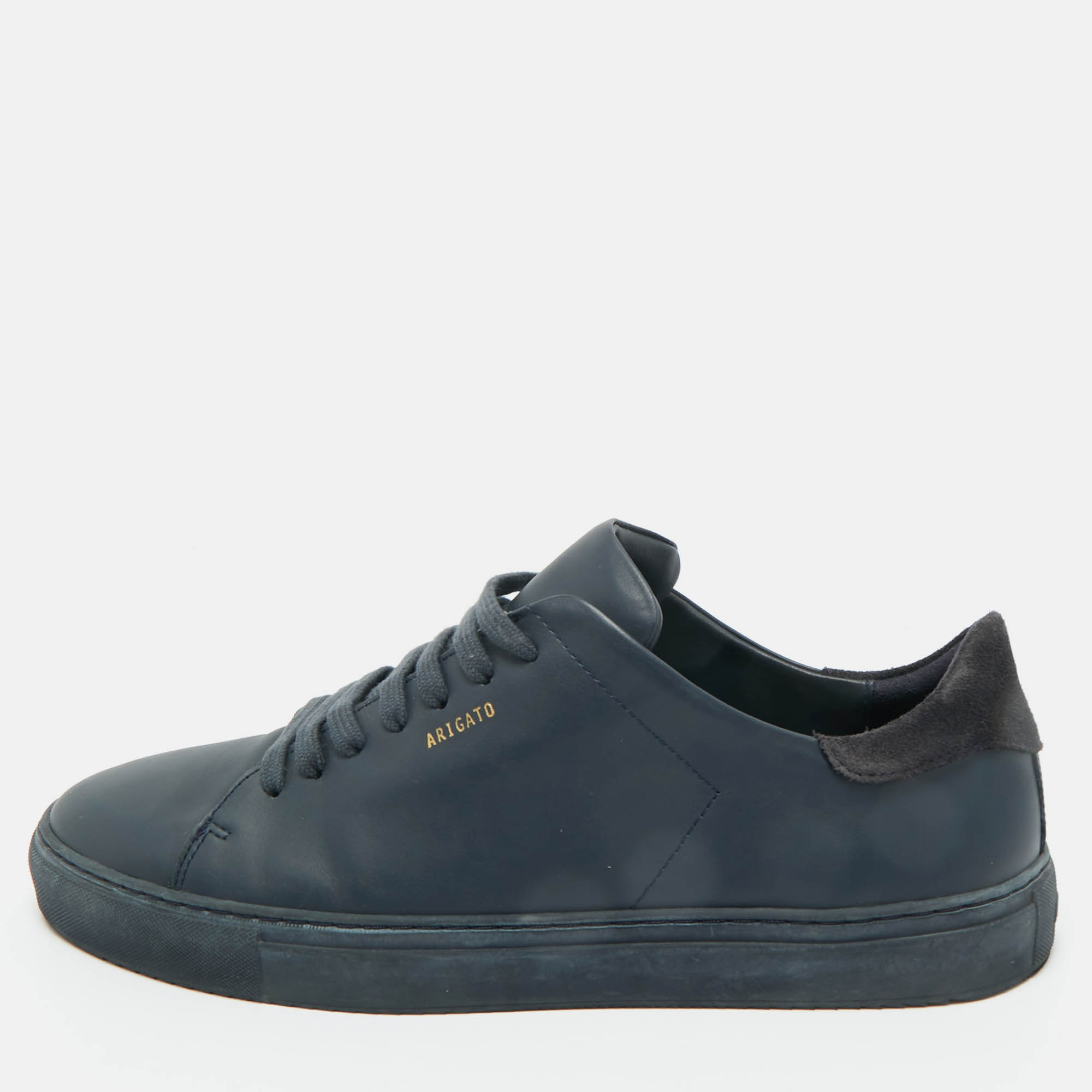 Axel Arigato Navy Blue Leather Low Top Sneakers Size 47