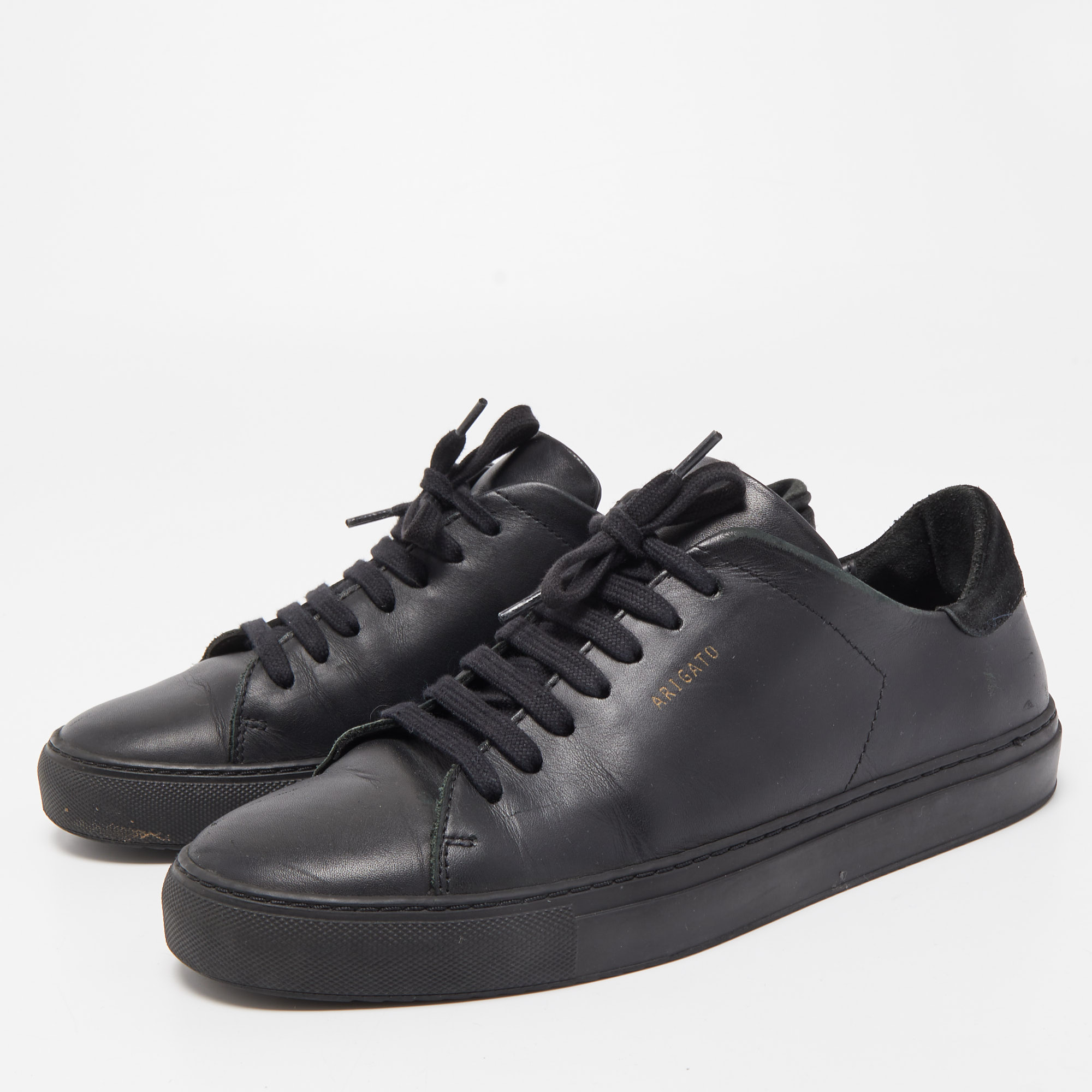 

Axel Arigato Black Leather Clean Low Top Sneakers Size