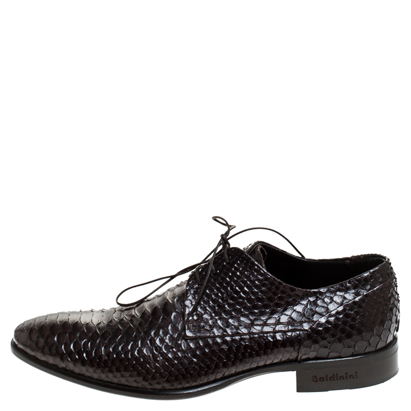 

Baldinini Brown Python Leather Oxfords Size