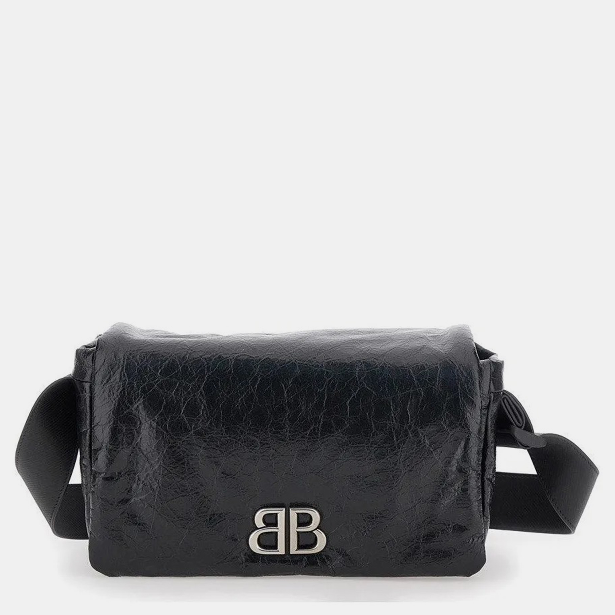 

Balenciaga Black Crushed Monaco Flap Small Shoulder Bag