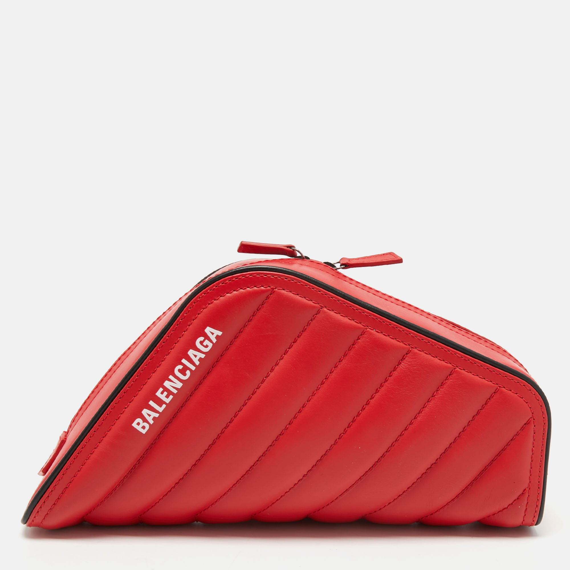 Pre-owned Balenciaga Red Car S Logo Asymmetric Clutch