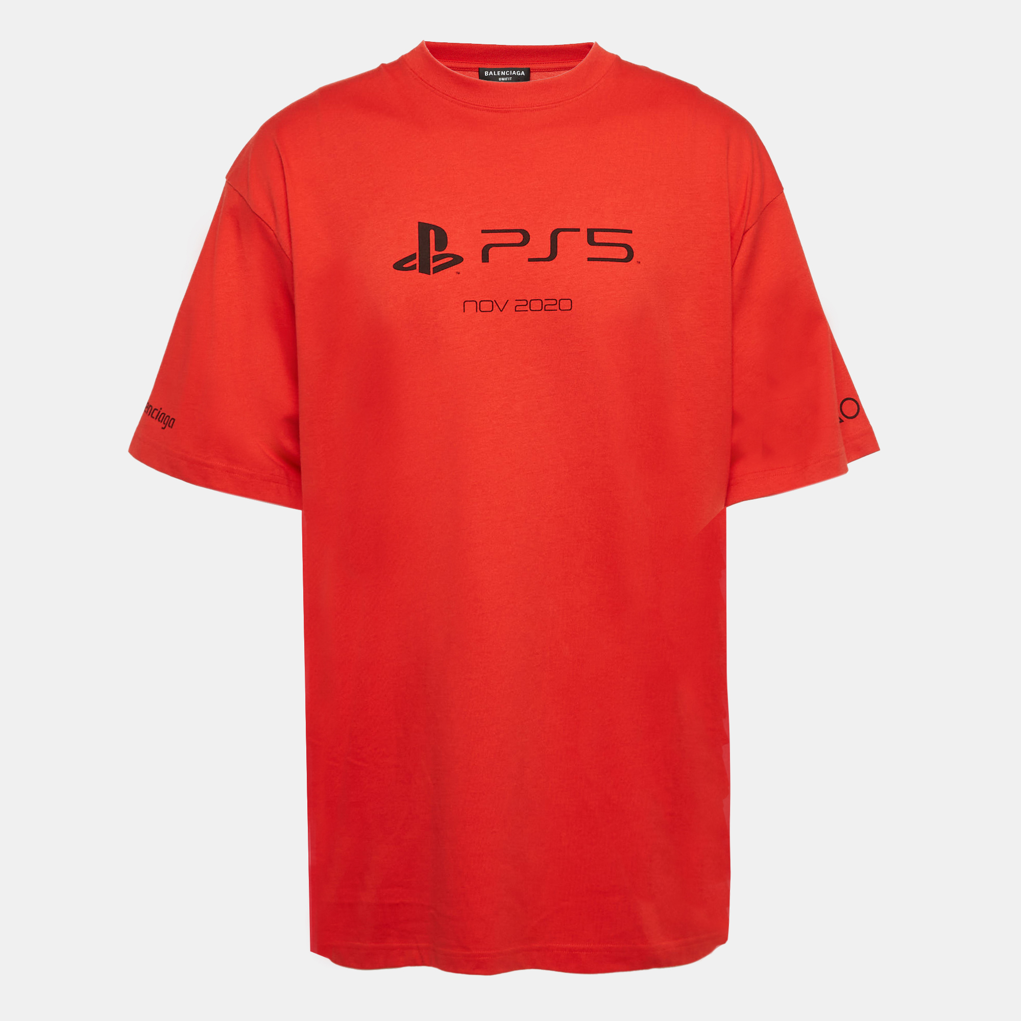 

Balenciaga X PS5 Red Printed Cotton Boxy T-shirt L