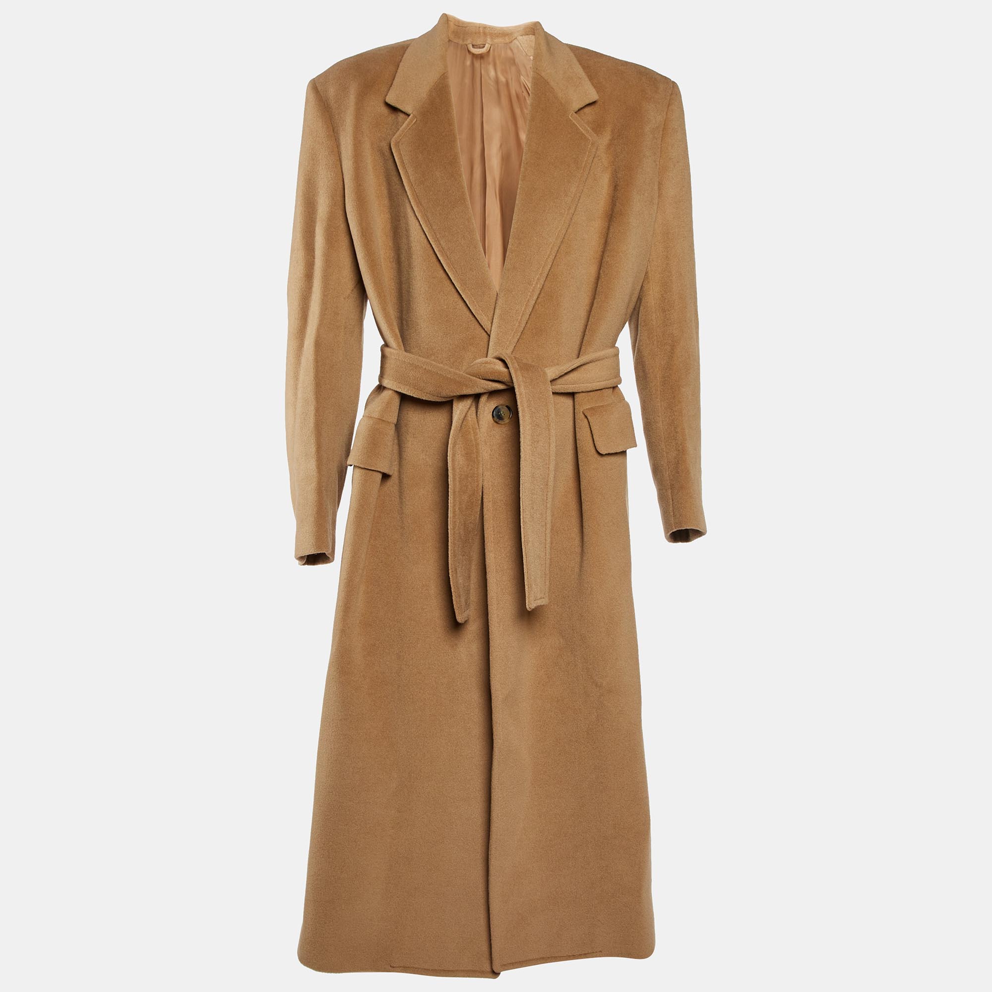 

Balenciaga Brown Wool Belted Long Coat S