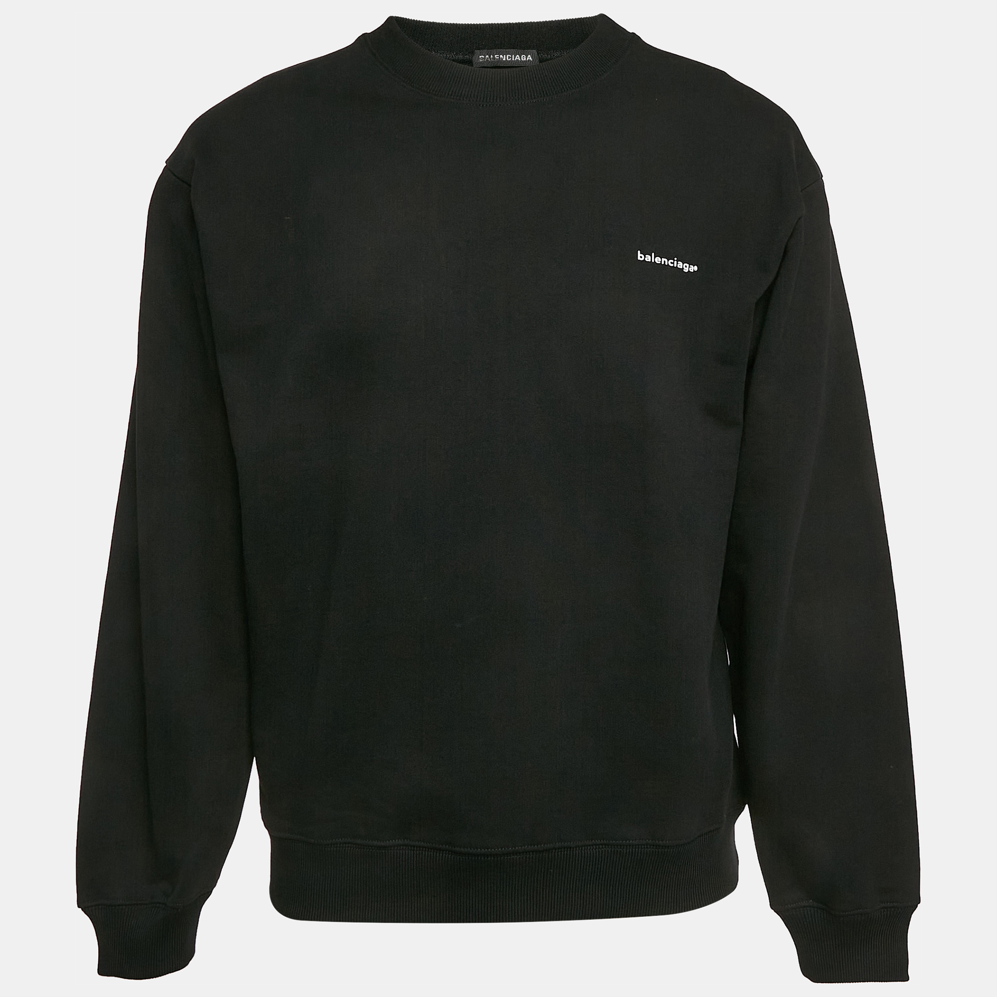 

Balenciaga Black Cotton Knit Crew Neck Sweatshirt S