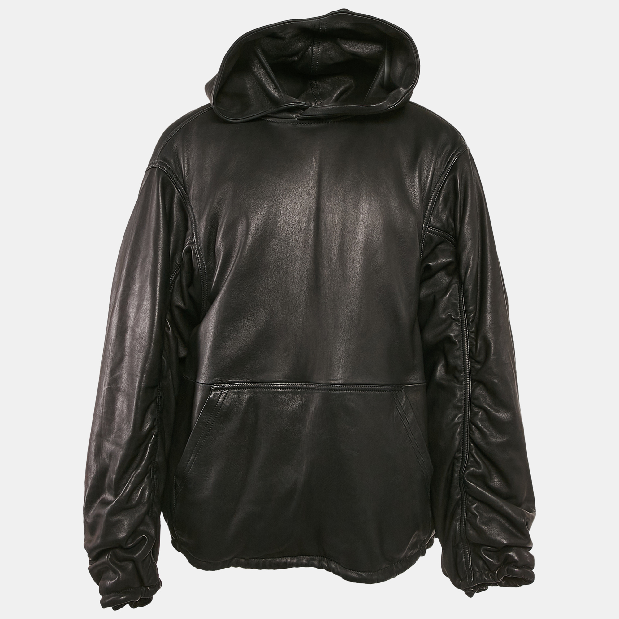 

Balenciaga Unisex Black Leather Hoodie M