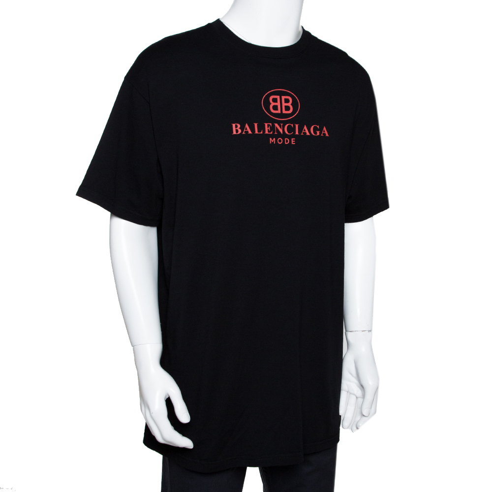 

Balenciaga Black BB Balenciaga Mode Print Cotton T-Shirt
