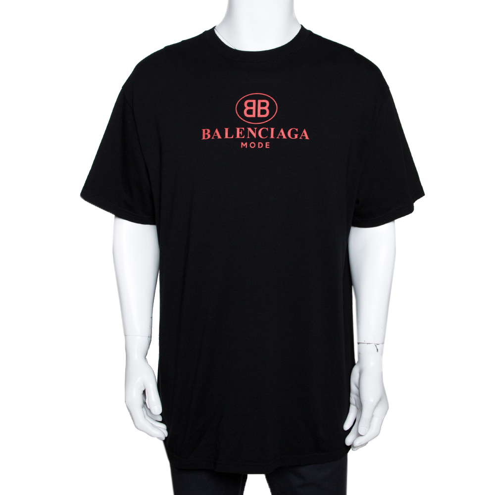 Balenciaga Black BB Balenciaga Mode Print Cotton T-Shirt M Balenciaga