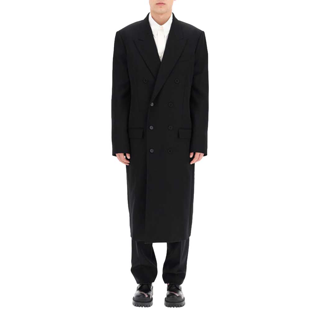 

Balenciaga Black Fitted Double Breasted Coat Size EU 48