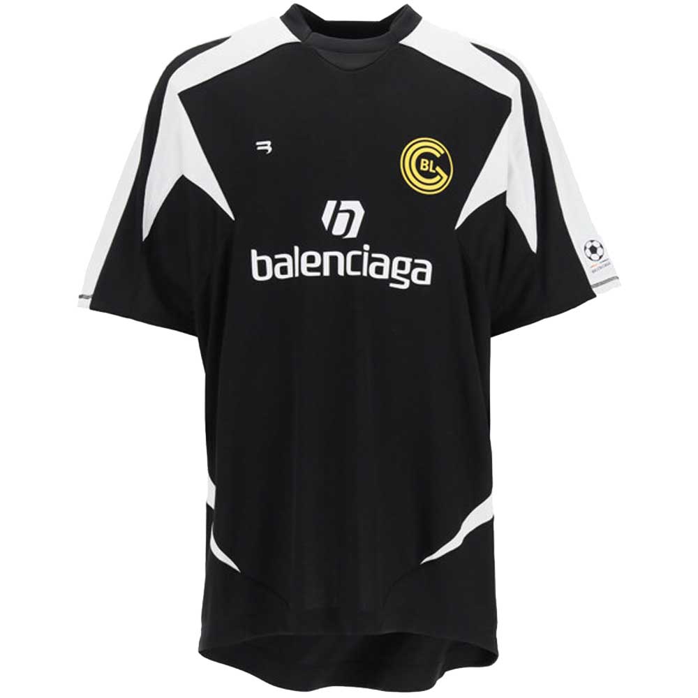 Pre-owned Balenciaga Black Soccer Print T-shirt Size S