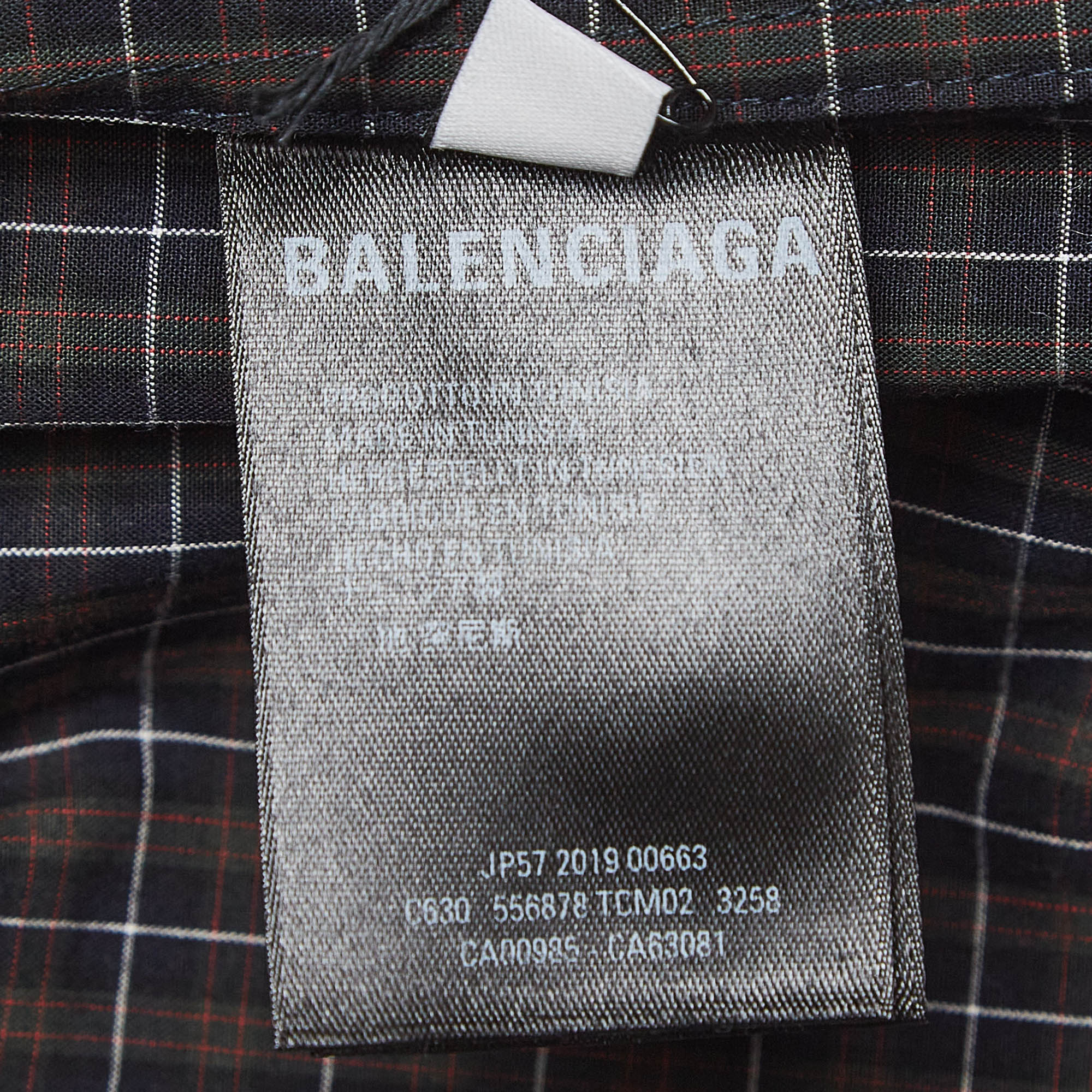 Balenciaga Multicolor Plaid Cotton Buttoned Up Shirt XS 