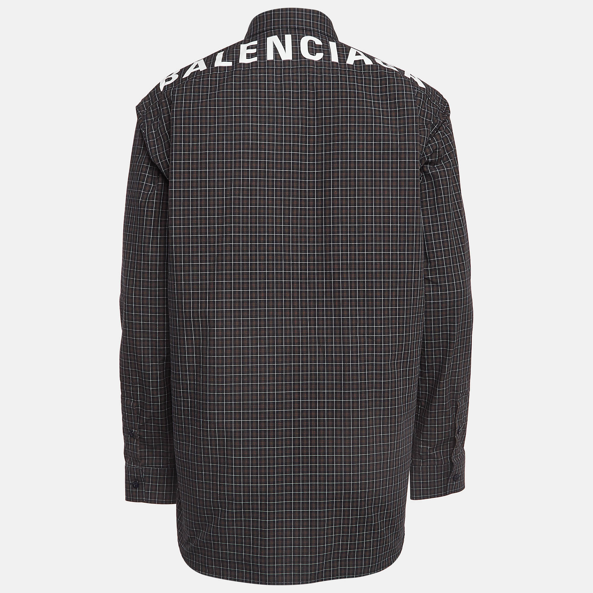 Balenciaga Multicolor Plaid Cotton Buttoned Up Shirt XS 