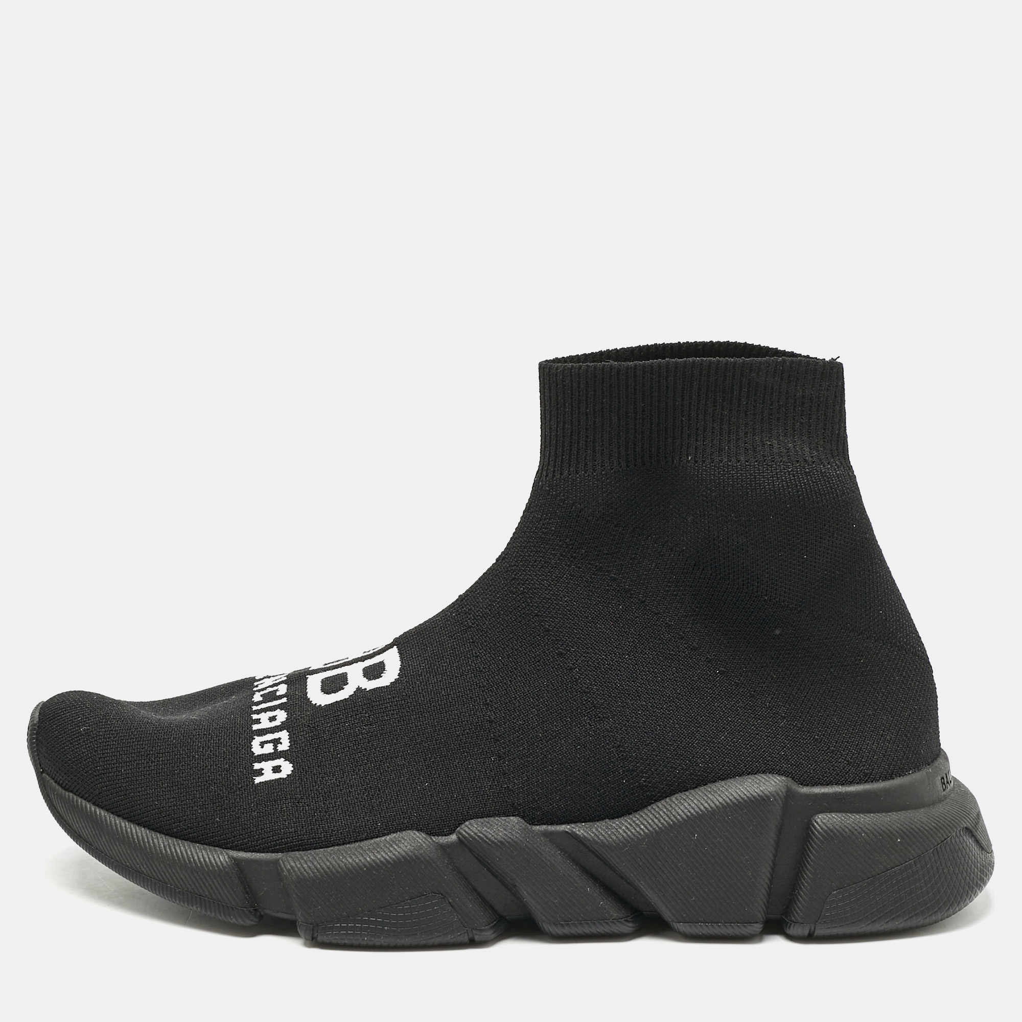 

Balenciaga Black Knit Fabric Speed Trainer Sneakers Size
