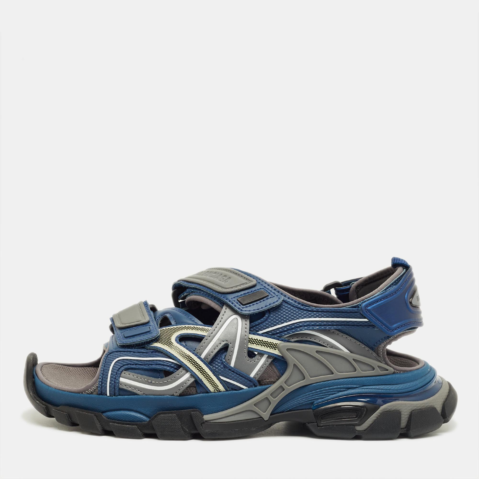 

Balenciaga Multicolor Rubber and Faux Leather Track Sandals Size