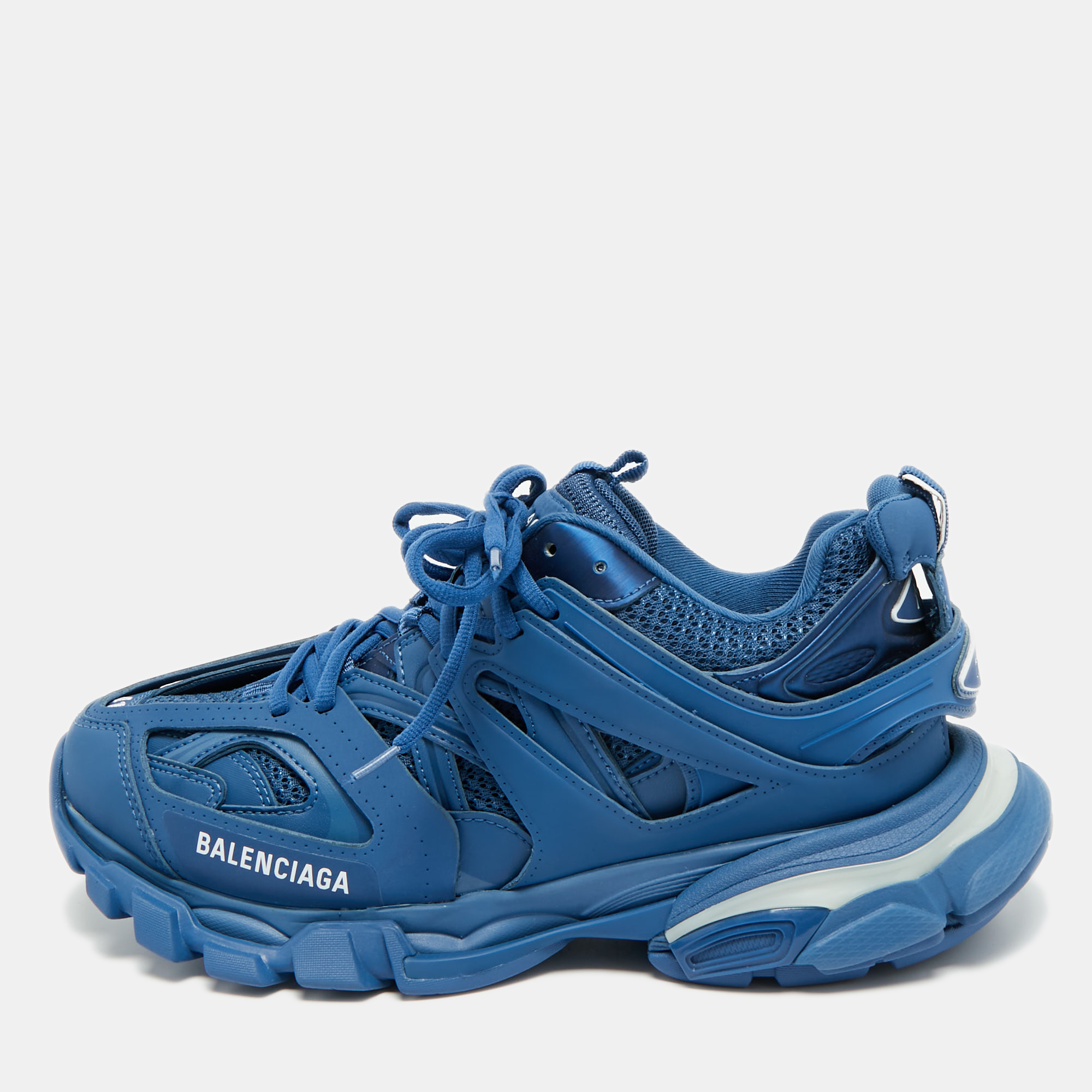 

Balenciaga Track Size  Blue Leather and Mesh Lace Up Sneakers