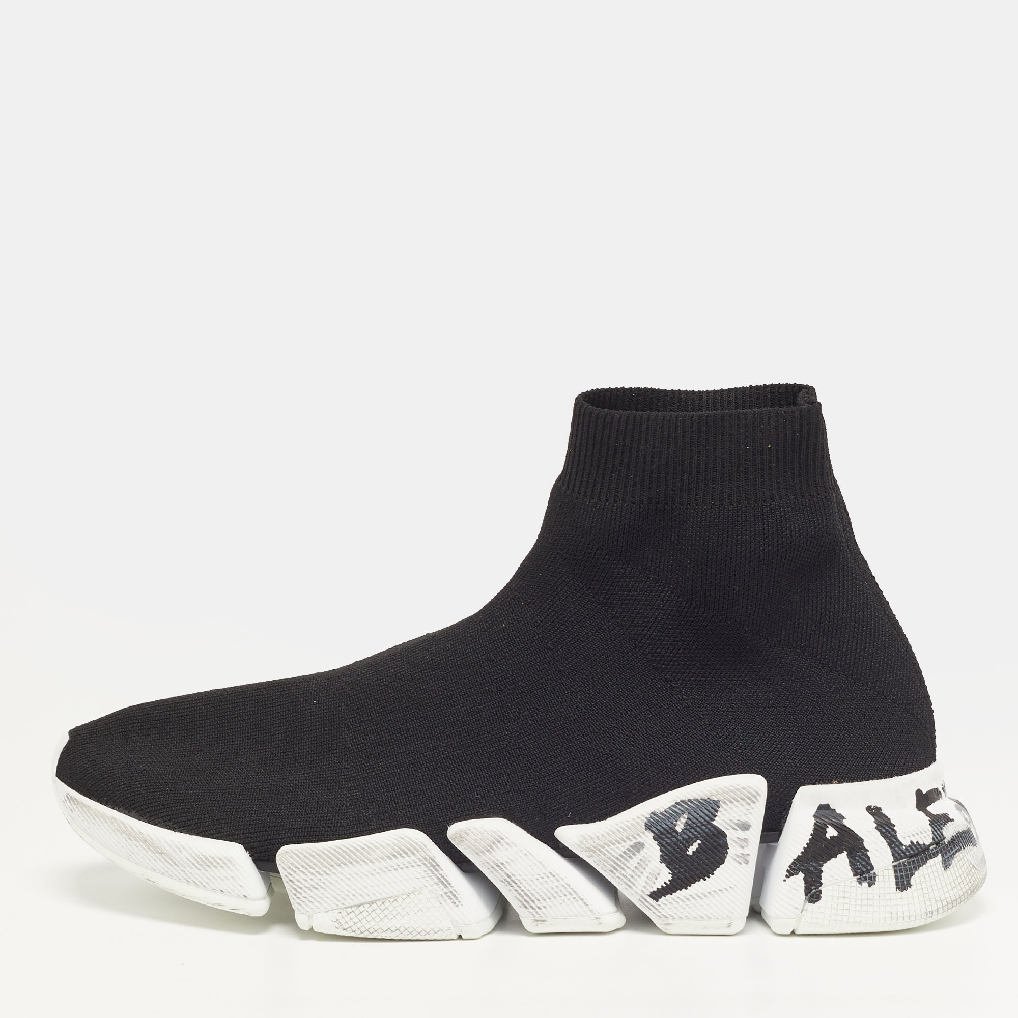

Balenciaga Speed Trainer Size  Black Knit Fabric High Top Sneakers