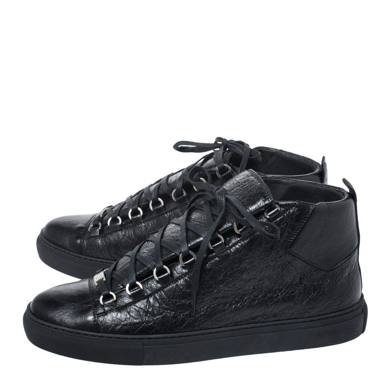 Balenciaga Black Leather Arena Low Top Sneakers Size 44 Balenciaga | TLC