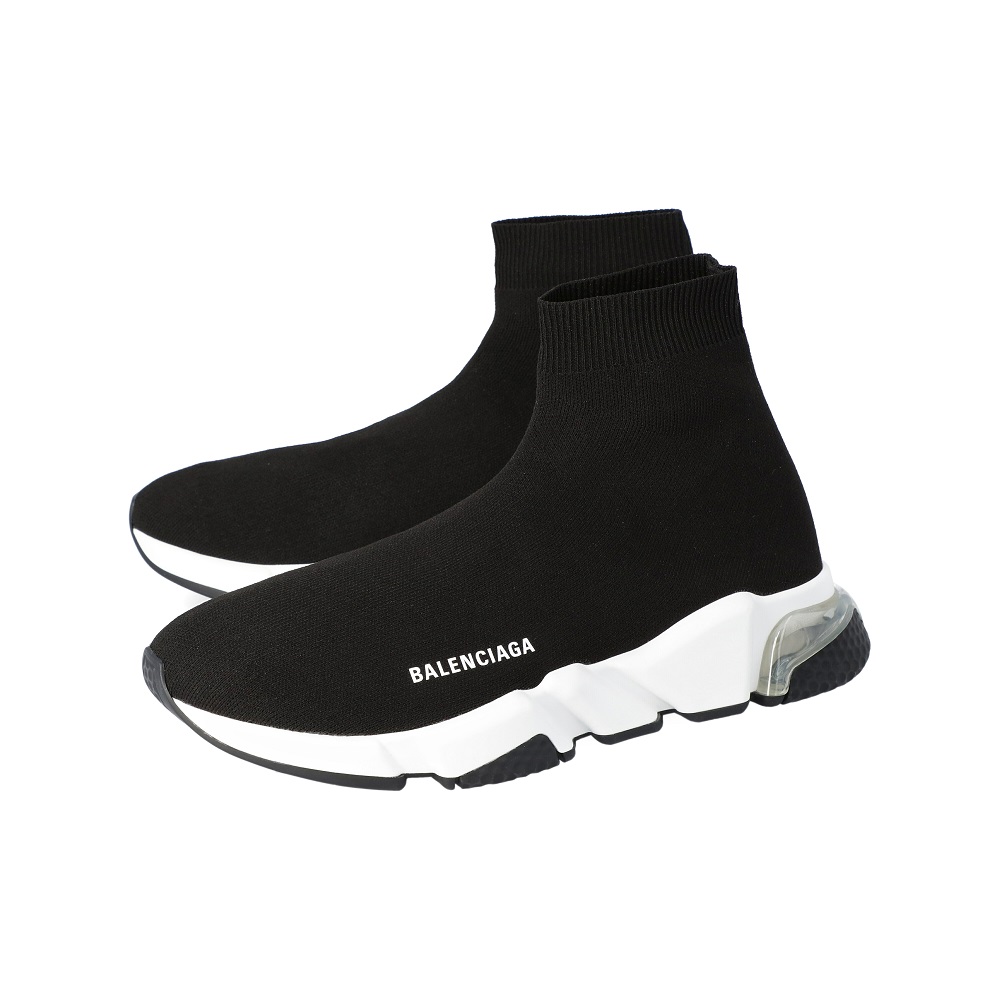 

Balenciaga Black/White Speed Clear Sole Sneakers Size EU
