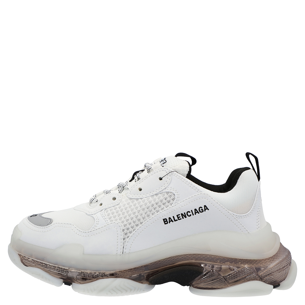 

Balenciaga White Triple S Clear Sole Sneakers Size