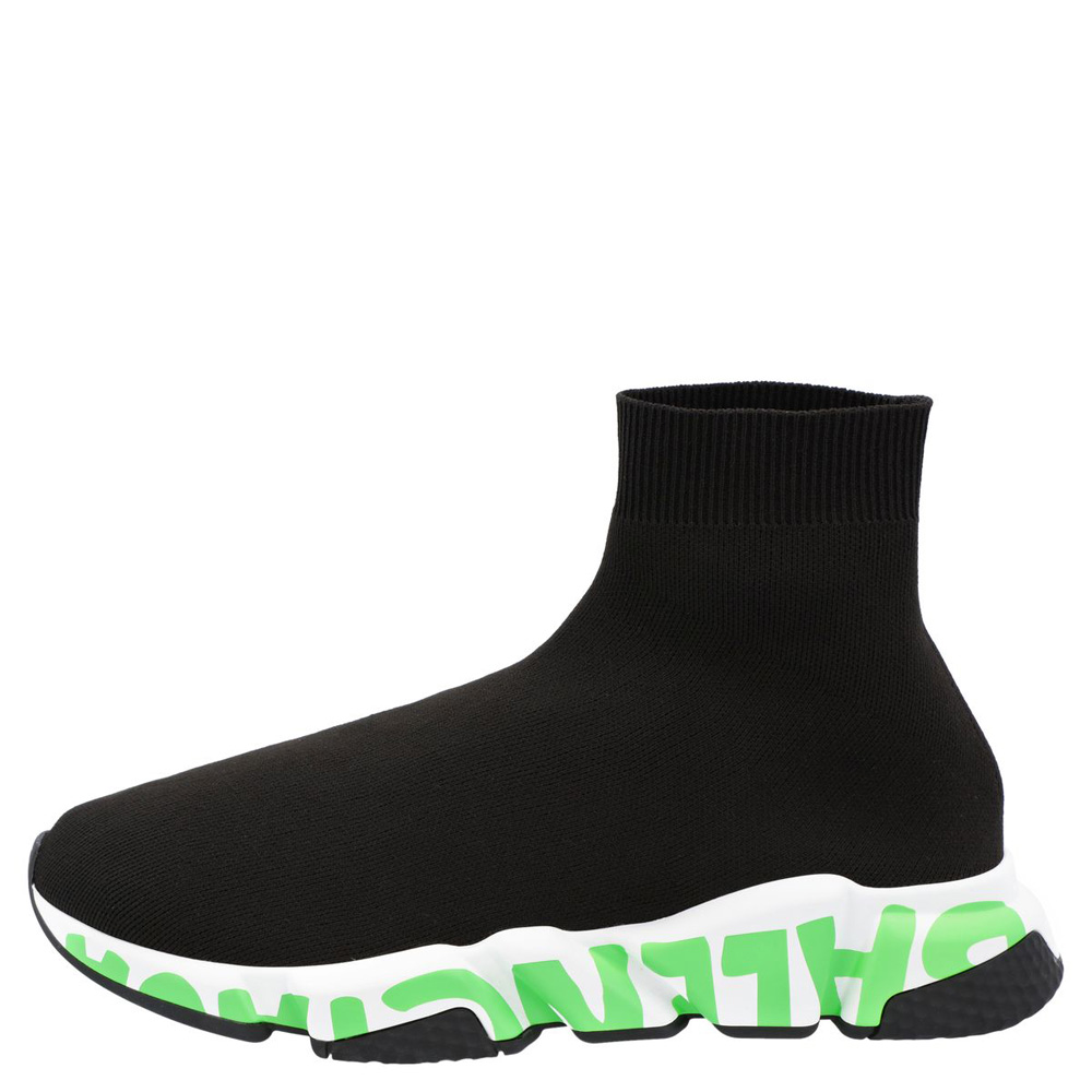 

Balenciaga Black/White/Green Speed Graffiti Sneakers Size EU